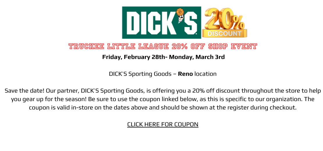 DICK'S 20% Sporting Event